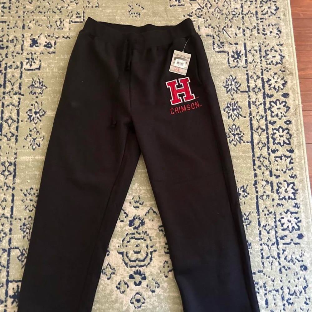 Stadium Athletics Black Joggers with Crimson H Logo